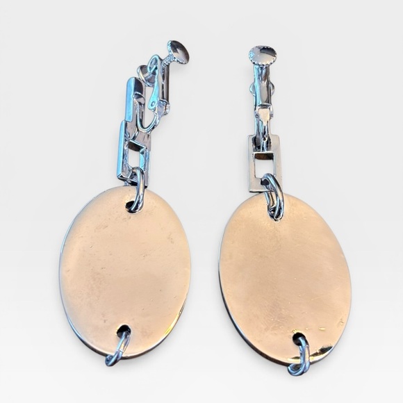 Dior Vintage Crystal J'Adore Oval Tag Drop Earrings with rhinestones - Picture 6 of 9